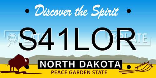 S41LOR North Dakota License Plate
