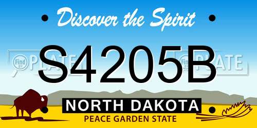 S4205B North Dakota License Plate
