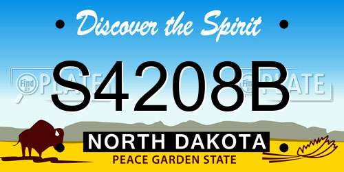 S4208B North Dakota License Plate