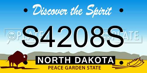 S4208S North Dakota License Plate