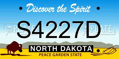 S4227D North Dakota License Plate