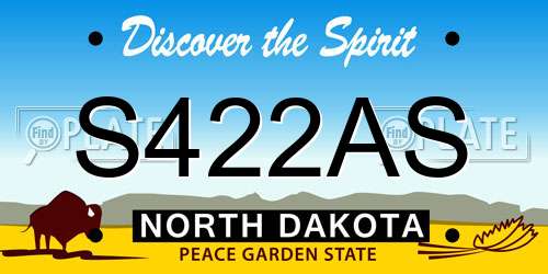 S422AS North Dakota License Plate