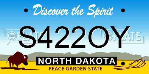 S422OY North Dakota License Plate