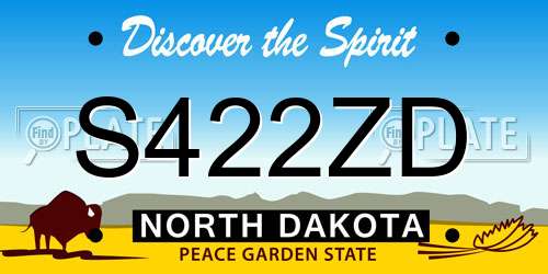 S422ZD North Dakota License Plate