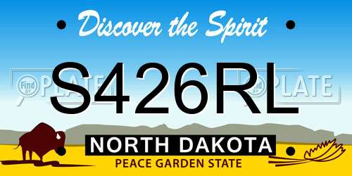 S426RL North Dakota License Plate