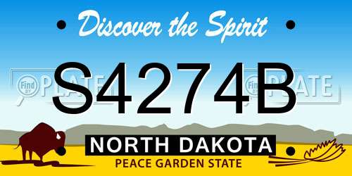 S4274B North Dakota License Plate