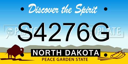 S4276G North Dakota License Plate