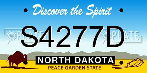 S4277D North Dakota License Plate
