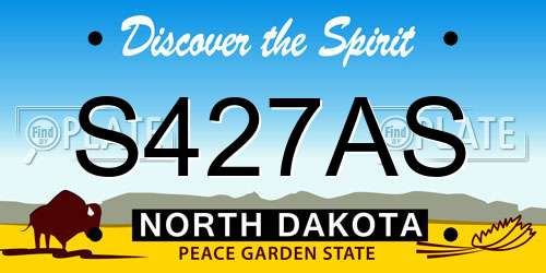 S427AS North Dakota License Plate