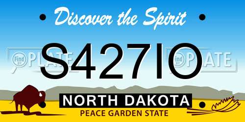 S427IO North Dakota License Plate