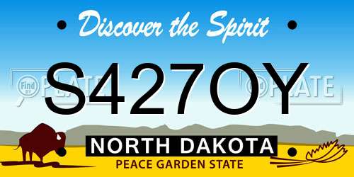 S427OY North Dakota License Plate