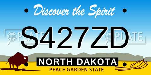 S427ZD North Dakota License Plate