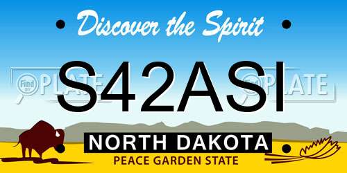 S42ASI North Dakota License Plate