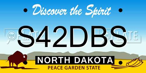 S42DBS North Dakota License Plate