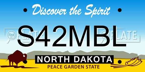 S42MBL North Dakota License Plate