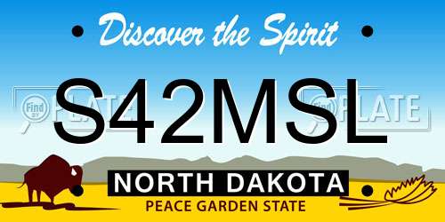 S42MSL North Dakota License Plate