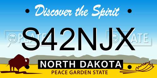 S42NJX North Dakota License Plate