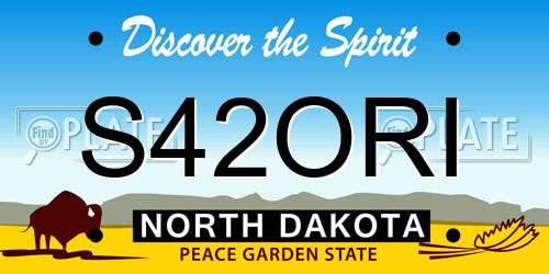 S42ORI North Dakota License Plate