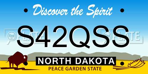 S42QSS North Dakota License Plate