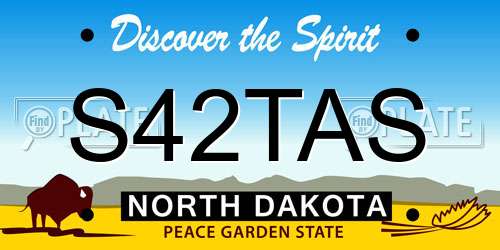 S42TAS North Dakota License Plate