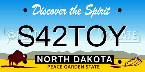 S42TOY North Dakota License Plate
