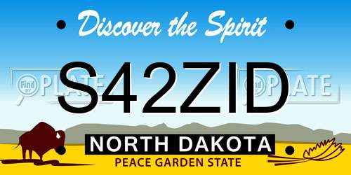 S42ZID North Dakota License Plate