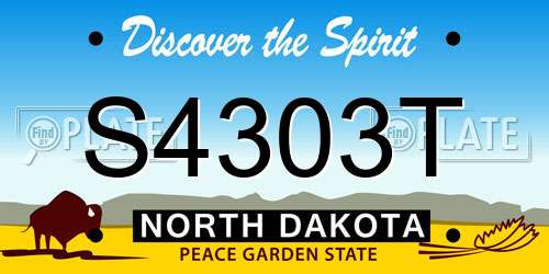 S4303T North Dakota License Plate