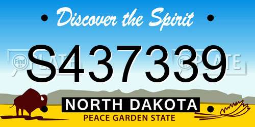S437339 North Dakota License Plate
