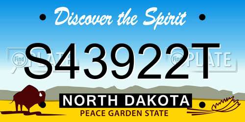 S43922T North Dakota License Plate