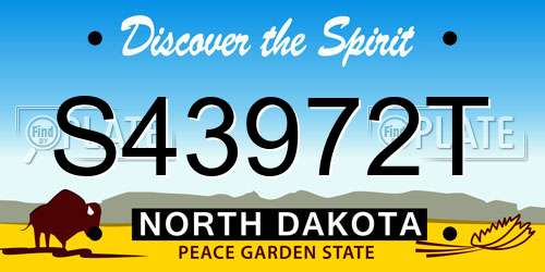 S43972T North Dakota License Plate