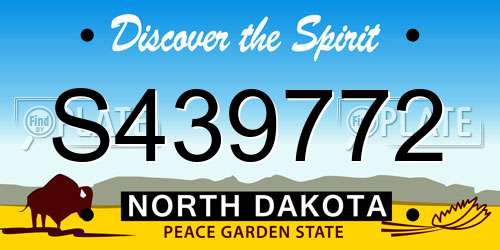 S439772 North Dakota License Plate