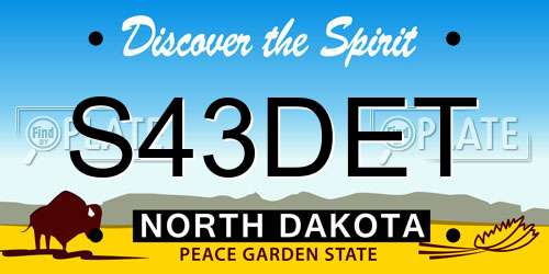 S43DET North Dakota License Plate