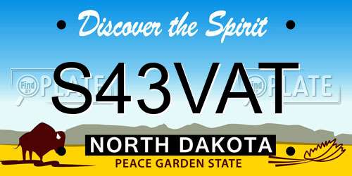 S43VAT North Dakota License Plate