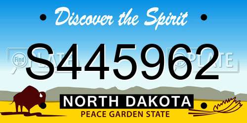S445962 North Dakota License Plate