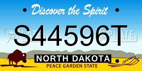 S44596T North Dakota License Plate