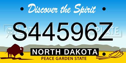 S44596Z North Dakota License Plate