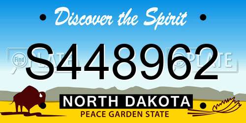 S448962 North Dakota License Plate