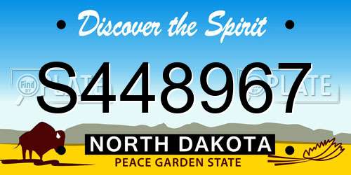 S448967 North Dakota License Plate