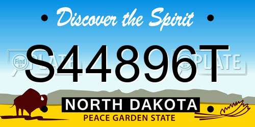 S44896T North Dakota License Plate