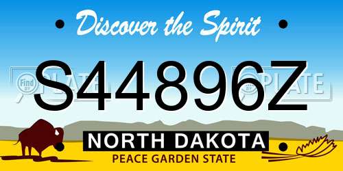 S44896Z North Dakota License Plate