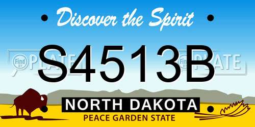 S4513B North Dakota License Plate