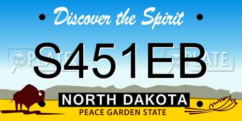 S451EB North Dakota License Plate