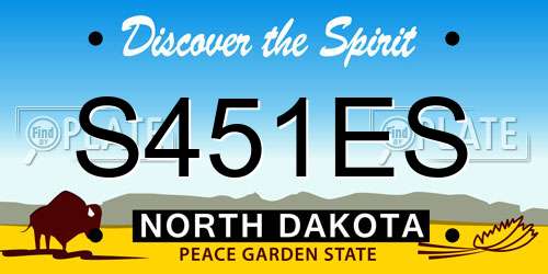 S451ES North Dakota License Plate