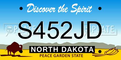 S452JD North Dakota License Plate