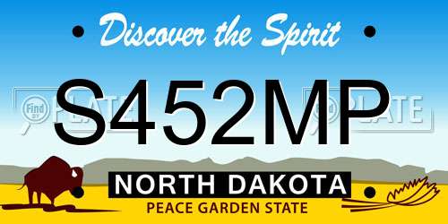 S452MP North Dakota License Plate