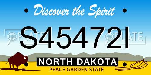 S45472I North Dakota License Plate
