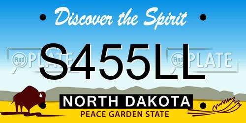 S455LL North Dakota License Plate