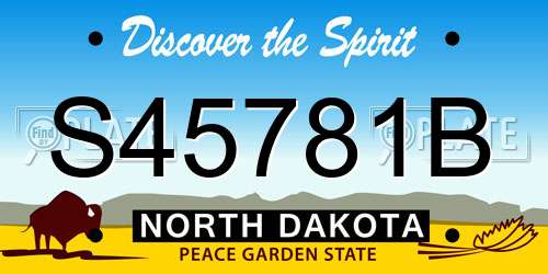 S45781B North Dakota License Plate