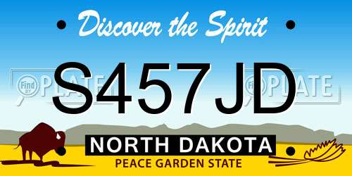 S457JD North Dakota License Plate