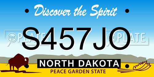 S457JO North Dakota License Plate